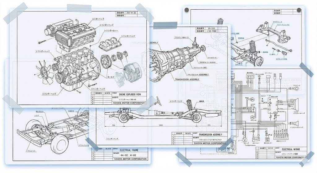 トヨタ・レクサス パーツリスト図面